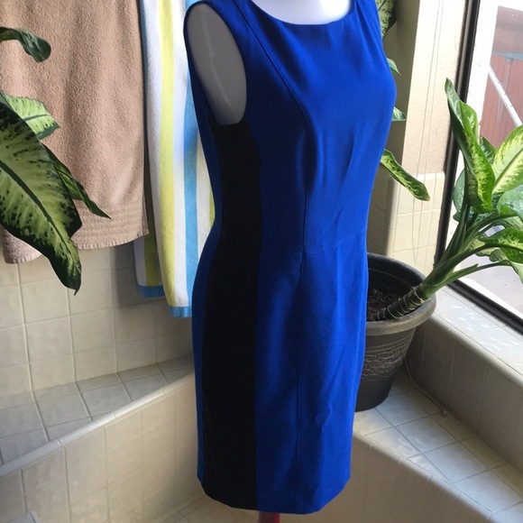 Cache blue and black color block zip back dress - Picture 1 of 6